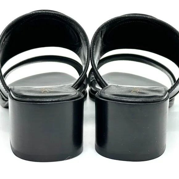 CELINE Appoline Lambskin Leather 40 Mule Slide Sandals Heels Triomphe Logo - Picture 9 of 13